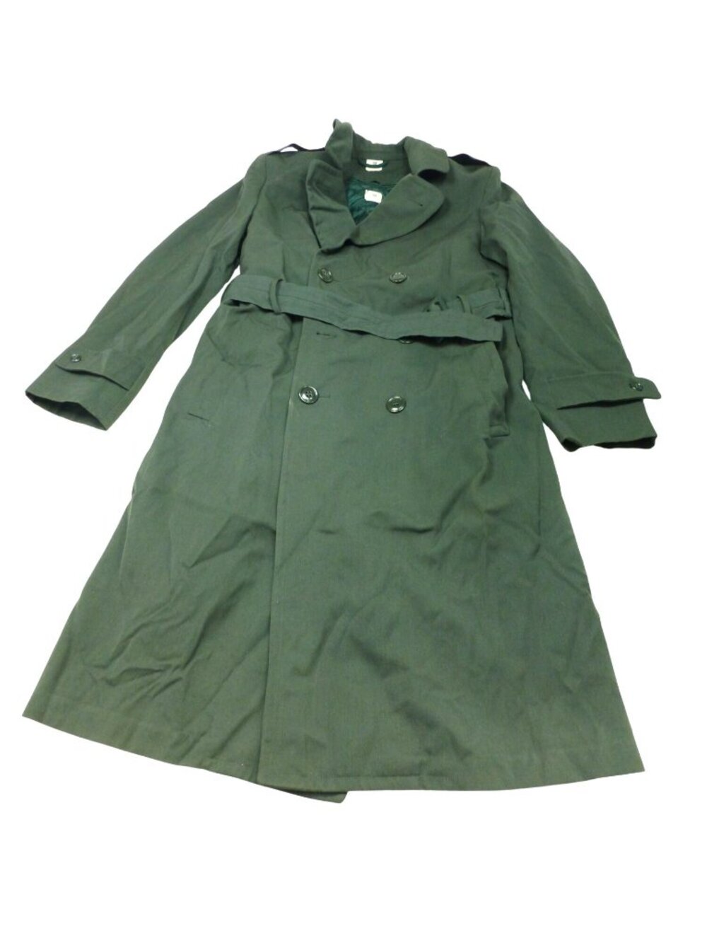 VTG U.S. Army AG-44 Wool Gabardine Overcoat 36R AG-44 Belt & Removable Liner Gre